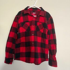 Sonoma Red and Black Plaid Flannel Shirt Button Down Christmas Boys Size 7